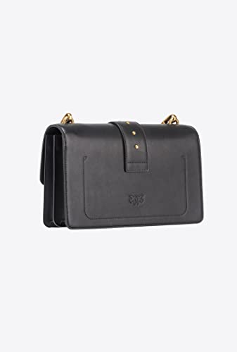 Pinko Women's Love One Classic Cl Calf Se Bag, Z99q Black-Antique Gold, 25X2X16