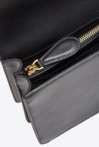 Pinko Women's Love One Classic Cl Calf Se Bag, Z99q Black-Antique Gold, 25X2X16