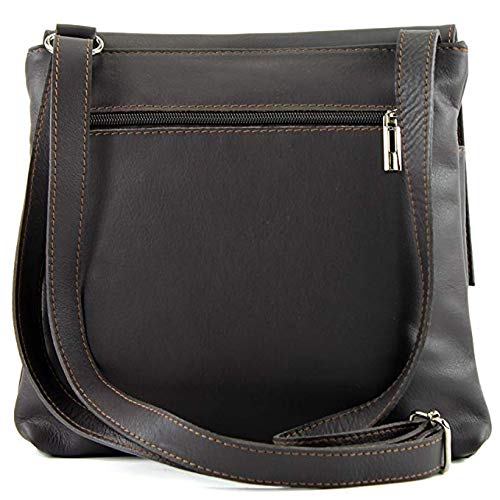 Craze London Italian Leather Double Pocket Crossbody Bag