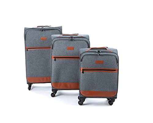 JCB Grey Lightweight 4-Wheel Cabin Bag Set - 28