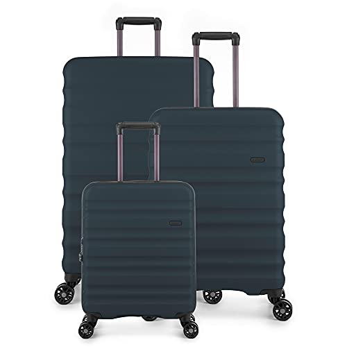 Designer Navy Clifton Suitcase Set - Medium, Large, Carry on
