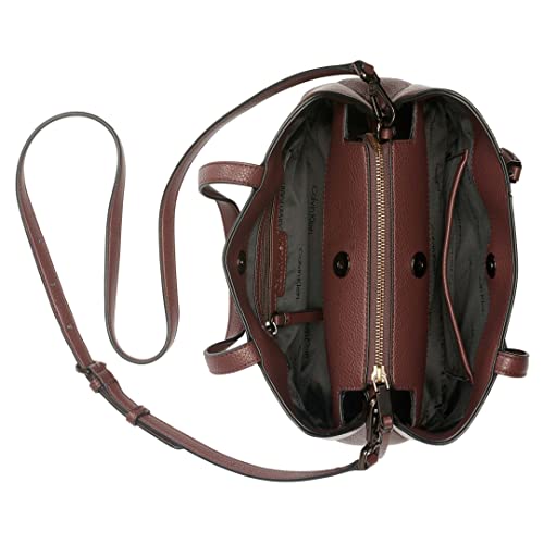 Calvin Klein Adeline Triple Compartment Satchel, Brunette