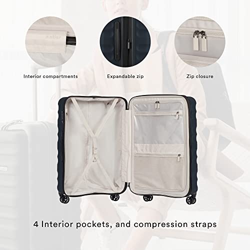 Designer Navy Clifton Suitcase Set - Medium, Large, Carry on