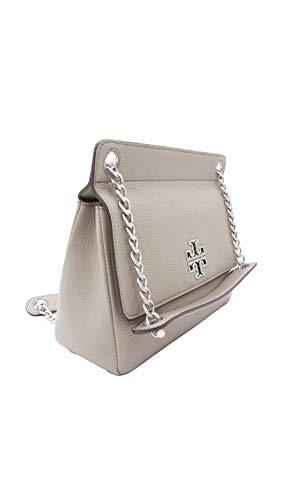 Tory Burch Britten Flap Women's Shoulder Bag, French Grey