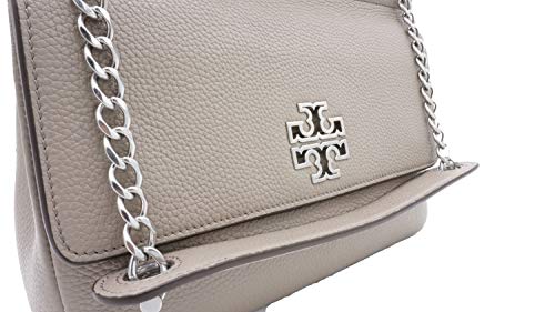 Tory Burch Britten Flap Women's Shoulder Bag, French Grey