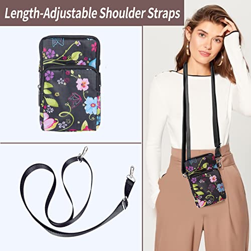 Elbourn Damen Umhängetasche: Crossbody, multifunktional, verstellbar, Schwarz
