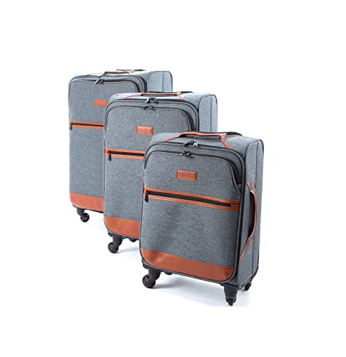JCB Grey Lightweight 4-Wheel Cabin Bag Set - 28