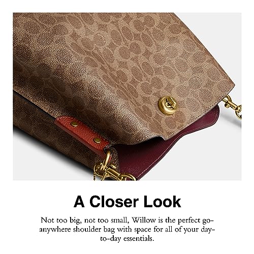 COACH Signature Willow Shoulder Bag in Brown Canvas