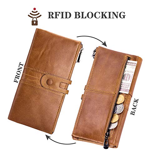 Roulens Genuine Leather Women's Wallet with RFID Blocking