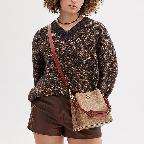 COACH Signature Willow Shoulder Bag in Brown Canvas
