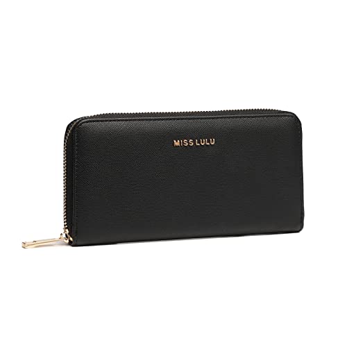 Miss Lulu Designer Wallet with Card Slots and Zipper