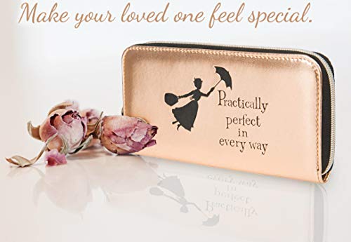 Disney Women's Elegant Rose Gold Wallet - Mary Poppins