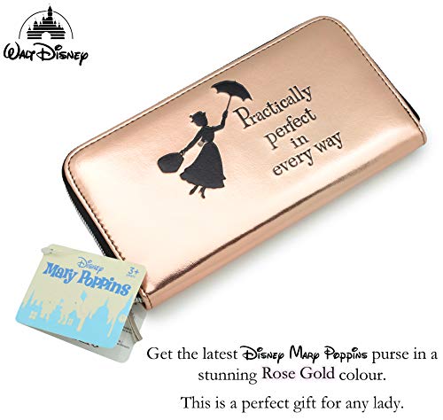 Disney Women's Elegant Rose Gold Wallet - Mary Poppins