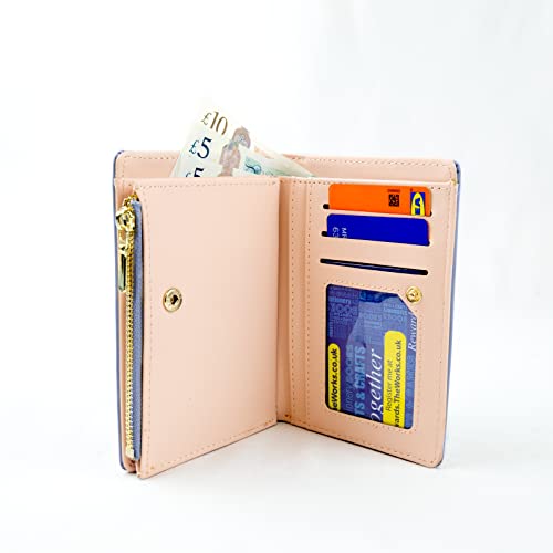 Cool Blue Woodland Leather Women's Wallet with RFID