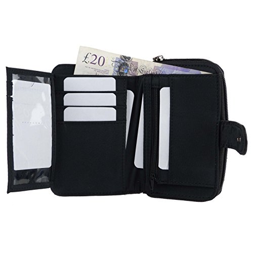 Lorenz Black Nappa Leather Coin Purse/Purse with Zipper