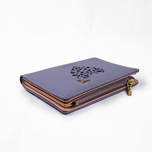 Cool Blue Woodland Leather Women's Wallet with RFID