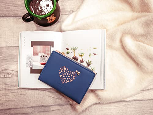 Cool Blue Woodland Leather Women's Wallet with RFID