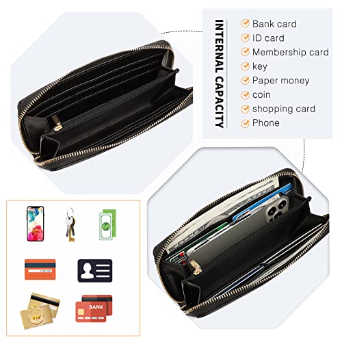 Miss Lulu Designer Wallet with Card Slots and Zipper