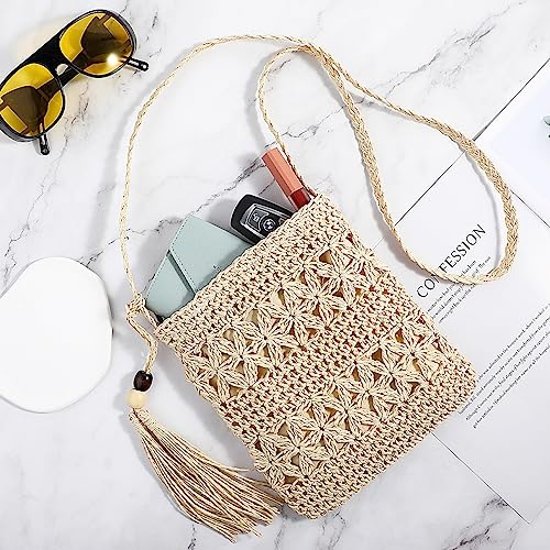 Handmade Woven Tote Bag with Tassel for Women