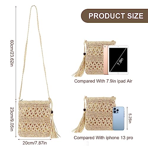 Handmade Woven Tote Bag with Tassel for Women