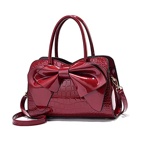 Elegant Red Wine Designer Handbag - Nicole & Doris