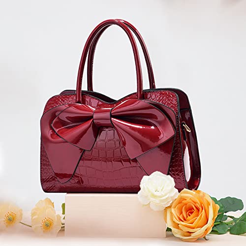 Elegant Red Wine Designer Handbag - Nicole & Doris