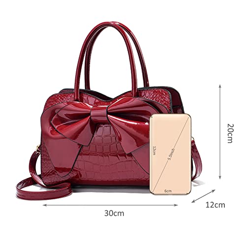 Elegant Red Wine Designer Handbag - Nicole & Doris