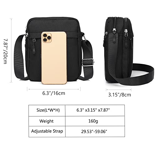 Hanaso Small Black Crossbody Bag - Stylish Unisex Handbag
