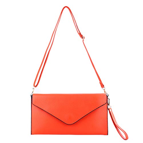Red Envelope Style Large Clutch Bag Wristlet Strap