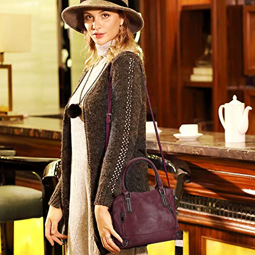Burgundy Red Ladies Leather Designer Handbag with Top Handle