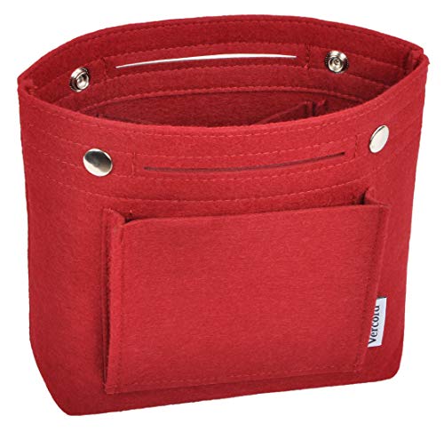 Burgundy Felt Purse Organizer Insert for Women's Handbags