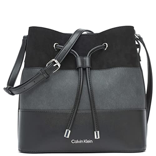 Calvin Klein Gabrianna Black/Silver Bucket Shoulder Bag