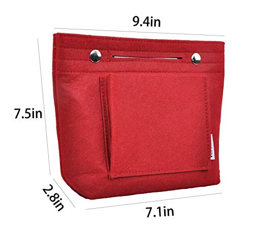Burgundy Felt Purse Organizer Insert for Women's Handbags