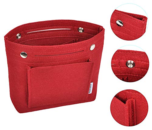 Burgundy Felt Purse Organizer Insert for Women's Handbags