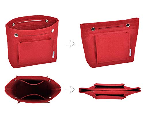 Burgundy Felt Purse Organizer Insert for Women's Handbags