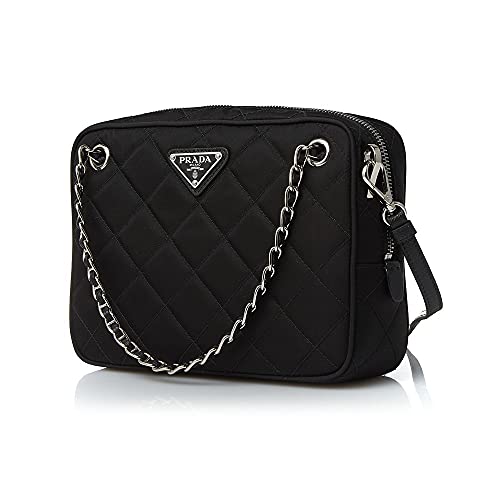 Prada Black Nylon Quilted Medium Crossbody Handbag