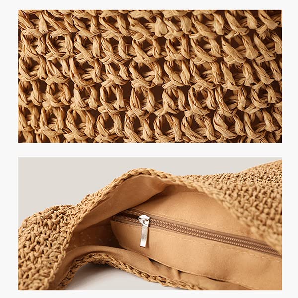 Soft Large Straw Boho Handle Tote Beach Handbag
