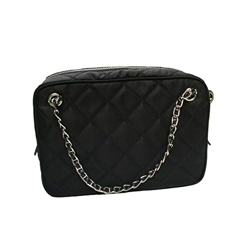 Prada Black Nylon Quilted Medium Crossbody Handbag