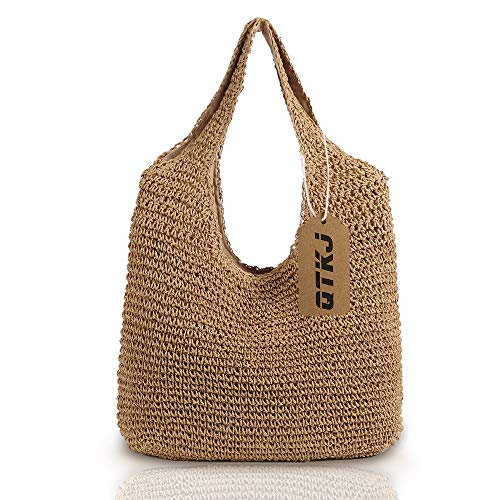 Soft Large Straw Boho Handle Tote Beach Handbag