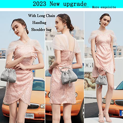 Large Sparkling Crystal Shoulder Bag for Women