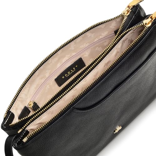 Radley Soft Medium Ziptop Crossbody Bag: Black Leather