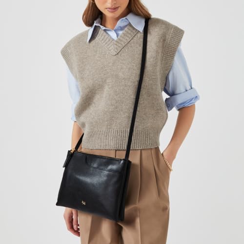 Radley Soft Medium Ziptop Crossbody Bag: Black Leather