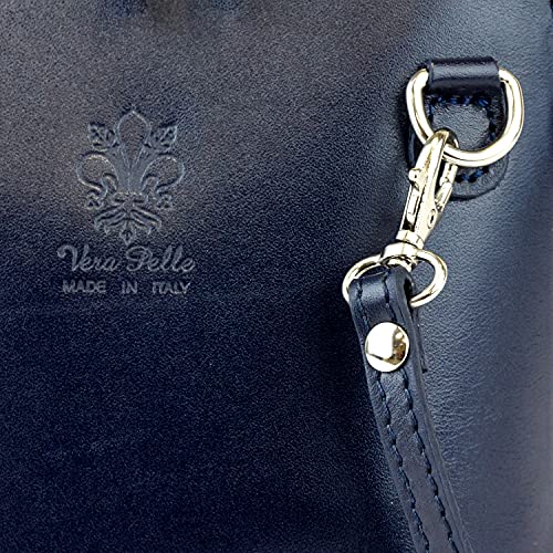 Italian Navy Leather Designer Crossbody Bag for Women