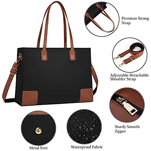 NUBILY Designer Handtaschen Damen 15.6 Zoll - Schwarz