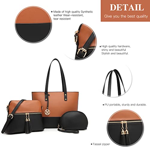 Miss Lulu Large Designer Handbag Set - 3 Pieces