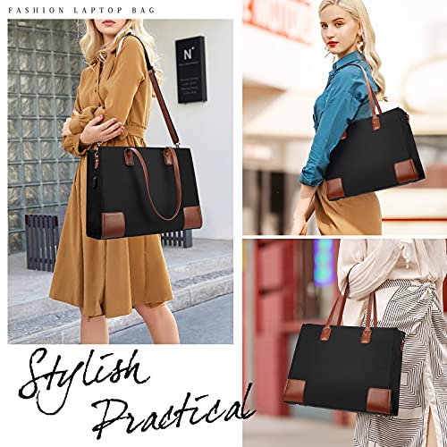 NUBILY Designer Handtaschen Damen 15.6 Zoll - Schwarz