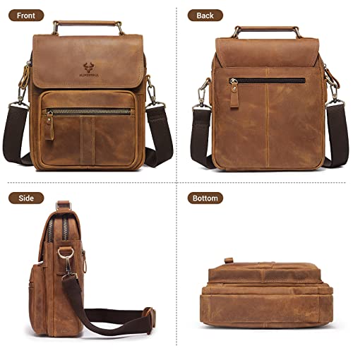 HUMERPAUL Genuine Leather Man's Crossbody Shoulder Bag