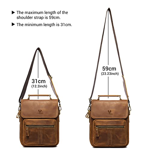 HUMERPAUL Genuine Leather Man's Crossbody Shoulder Bag