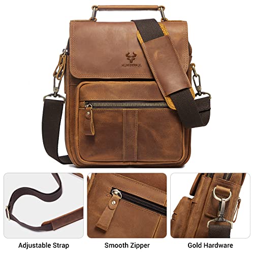 HUMERPAUL Genuine Leather Man's Crossbody Shoulder Bag
