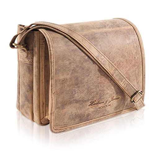Handmade Genuine Leather Flapover Crossbody Shoulder Bag